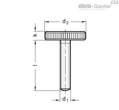 DIN 653 Flat knurled screws Steel | Elesa+Ganter